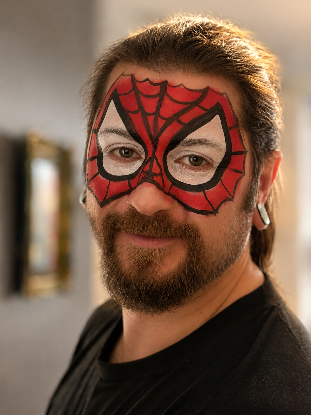 Spider-Man inspired face paint mask